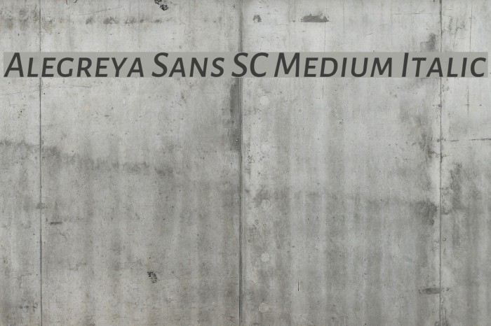 Alegreya Sans SC Medium Italic Font examples