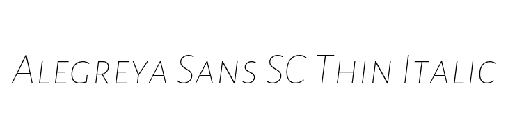 Alegreya Sans SC Thin Italic Font