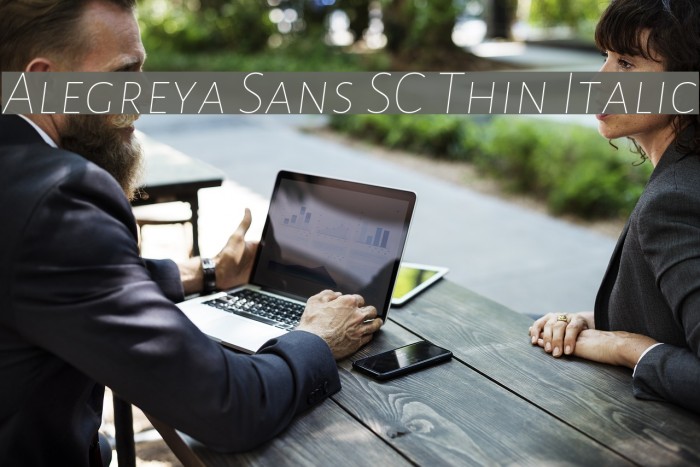 Alegreya Sans SC Thin Italic Font examples