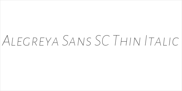 Alegreya Sans SC Thin Italic Logo