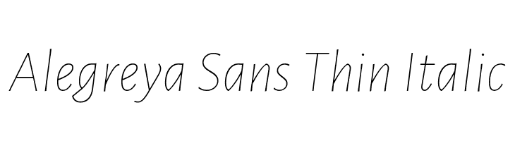Alegreya Sans Thin Italic Font