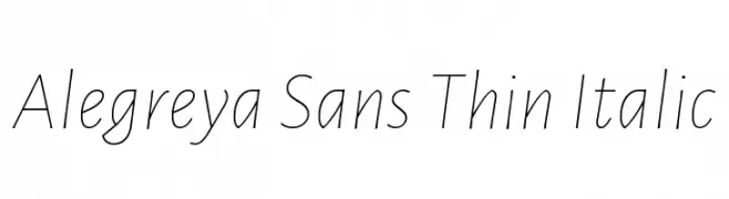 Alegreya Sans Thin Italic  Frei Schriftart Herunterladen