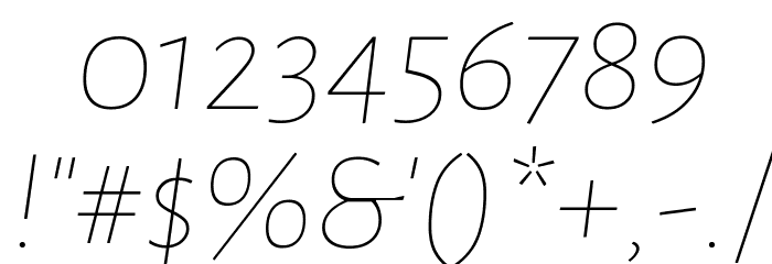 Alegreya Sans Thin Italic Font OTHER CHARS