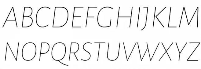 Alegreya Sans Thin Italic Schriftart Groß