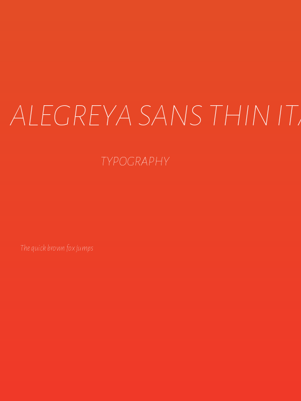 Alegreya Sans Thin Italic Poster