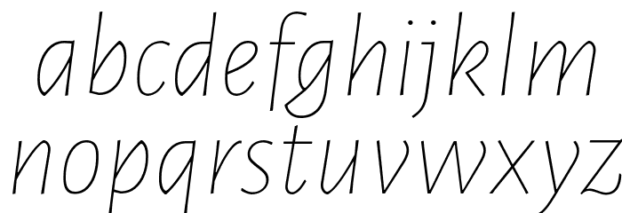Alegreya Sans Thin Italic Font LOWERCASE