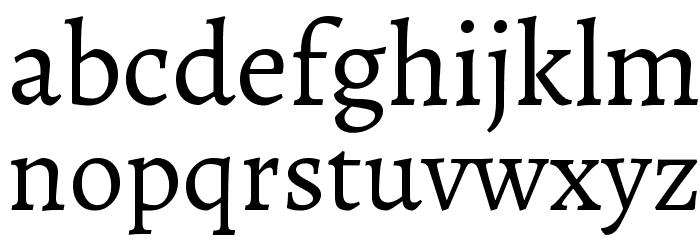 Alegreya Font LOWERCASE