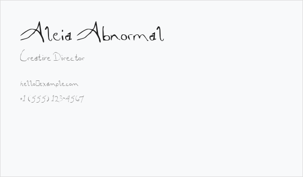 Aleia Abnormal Business Card