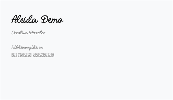 Aleida Demo Business Card