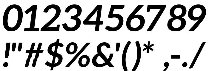 Aleo Bold Italic フォント その他の文字