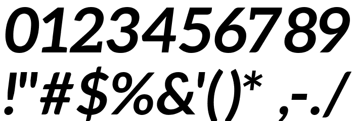 Aleo BoldItalic フォント その他の文字