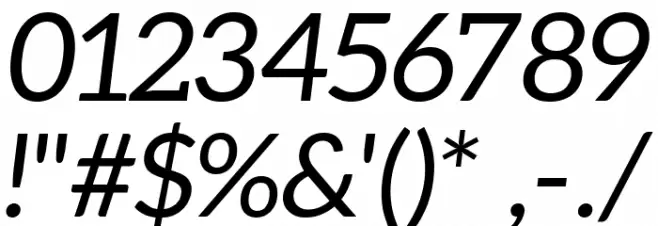 Aleo Italic Font Alte caractere