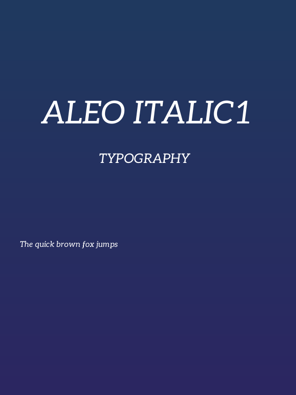 Aleo Italic1 Poster