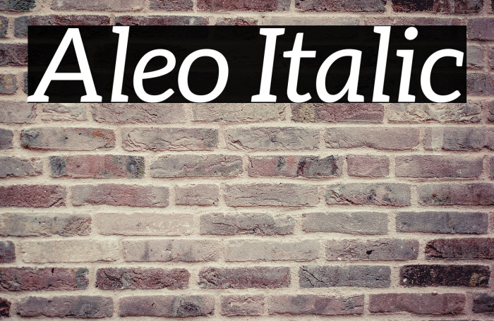 Aleo Italic Fonte examples