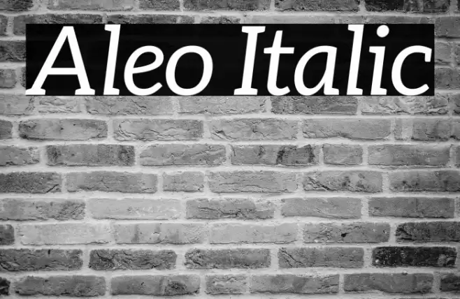 Aleo Italic Font examples