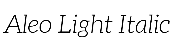 Aleo Light Italic Font