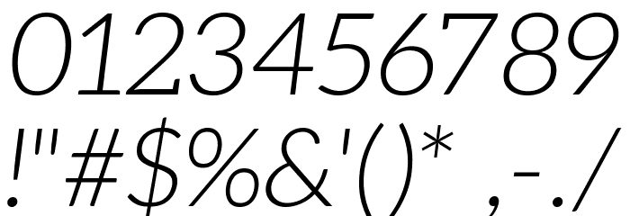 Aleo Light Italic Font OTHER CHARS