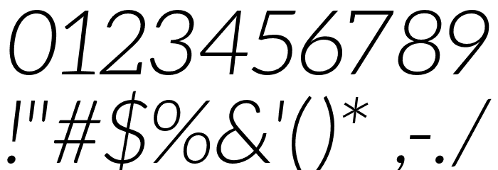 Aleo Light Italic Font OTHER CHARS