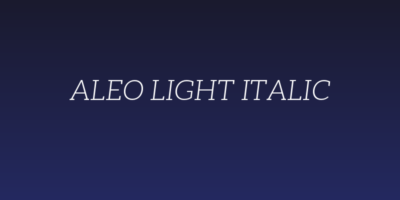 Aleo Light Italic Social Header