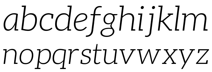 Aleo Light Italic Font LOWERCASE