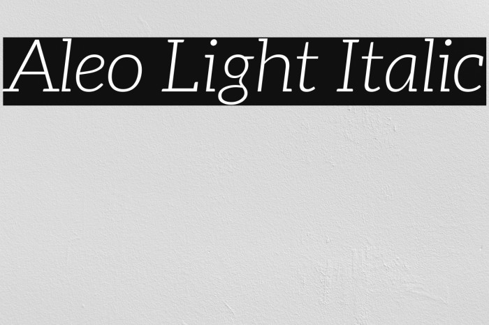 Aleo Light Italic Font examples