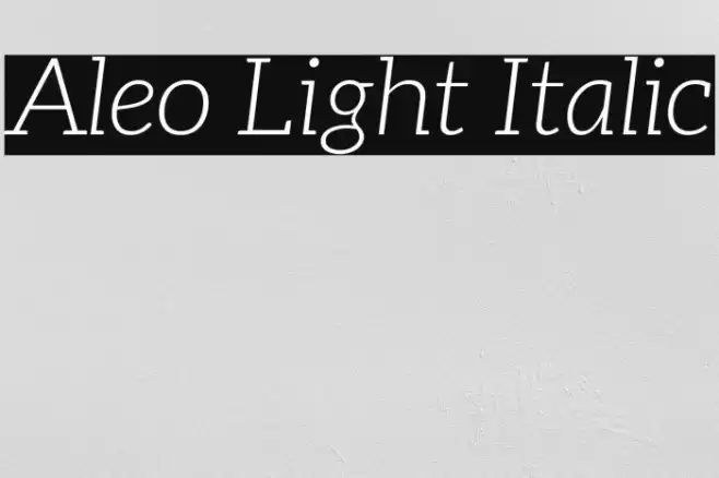 Aleo Light Italic Polices examples