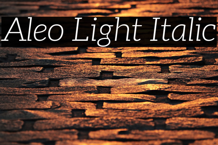 Aleo Light Italic Font examples