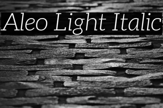 Aleo Light Italic Polices examples