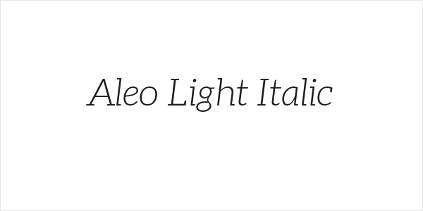 Aleo Light Italic Logo