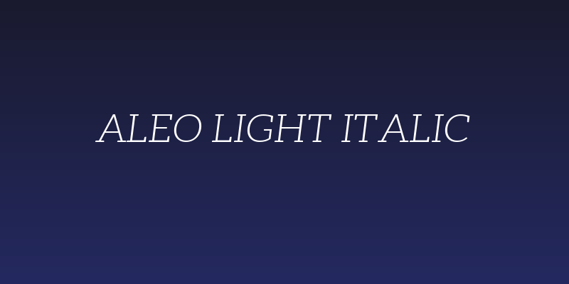Aleo Light Italic Social Header