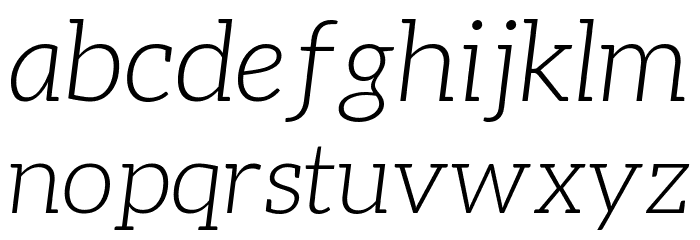 Aleo Light Italic Font LOWERCASE