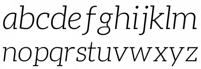 Aleo Light Italic फ़ॉन्ट लोअरकेस
