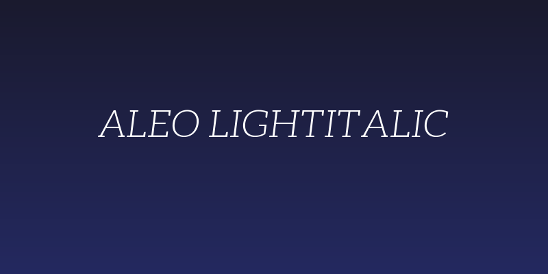 Aleo LightItalic Social Header