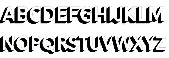 Alesand Extrude ExtraBold Font LOWERCASE
