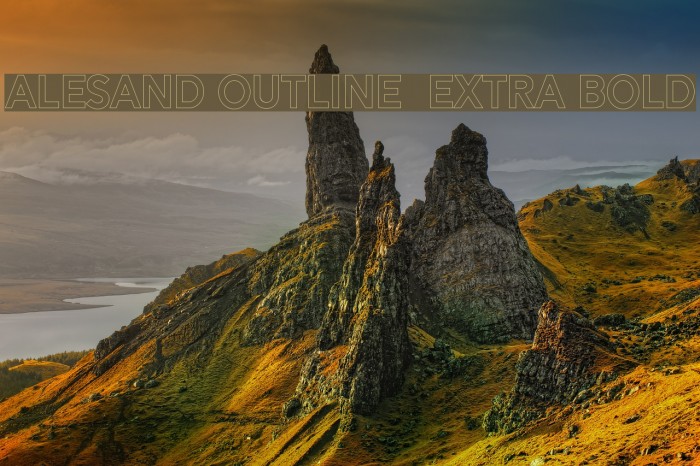 Alesand Outline Extra Bold Font examples