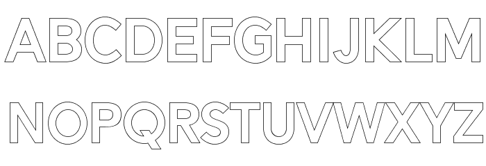 Alesand Outline Extra Bold Font LOWERCASE