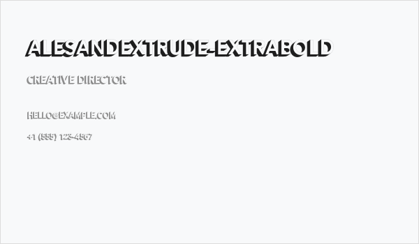 AlesandExtrude-ExtraBold Business Card