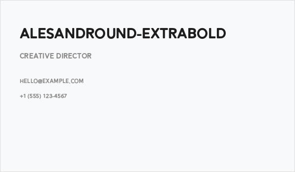 AlesandRound-ExtraBold Business Card