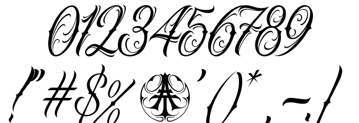 Alevattros-Regular Font OTHER CHARS