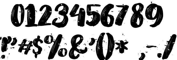 AlexDirte Brush Font-Regular Font OTHER CHARS