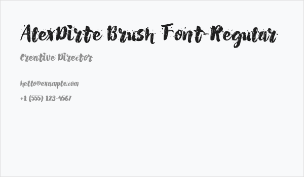 AlexDirte Brush Font-Regular Business Card