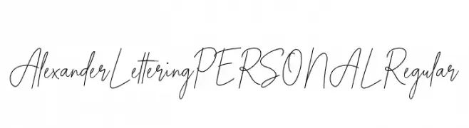 Alexander Lettering PERSONAL Regular  フリーフォントのダウンロード