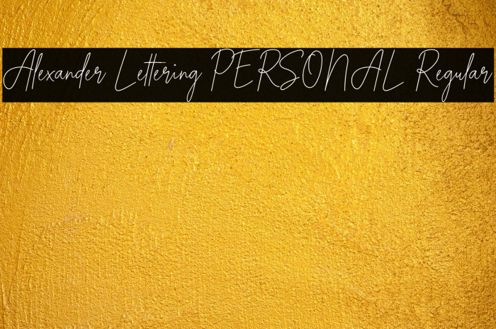 Alexander Lettering PERSONAL Regular Example 2