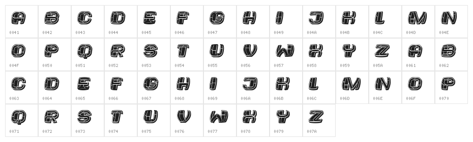 Alexandra Italic Character Map