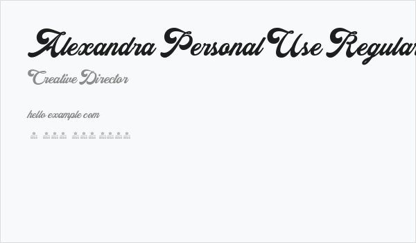 Alexandra Personal Use Regular Business Card