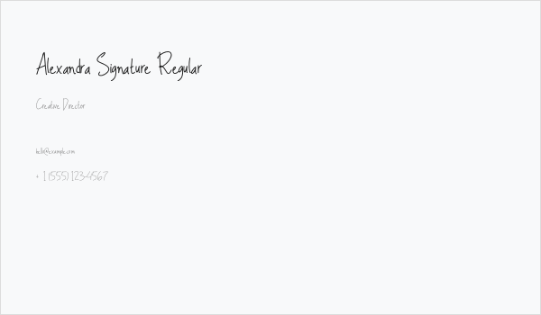 Alexandra Signature Regular Business Card