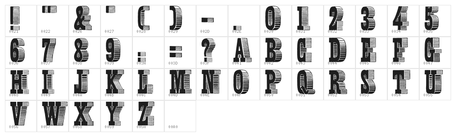 Alexandre Character Map