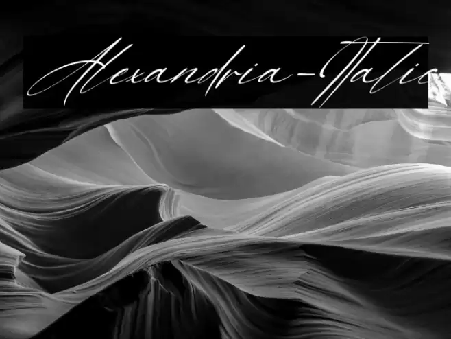 Alexandria-Italic Font examples