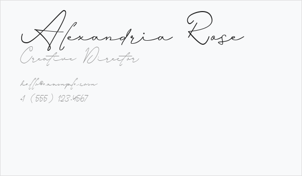 Alexandria Rose Business Card