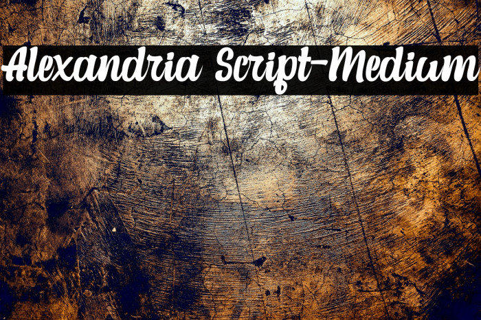 Alexandria Script-Medium Font examples